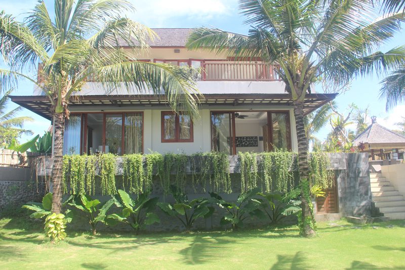 View across the garden to the villa