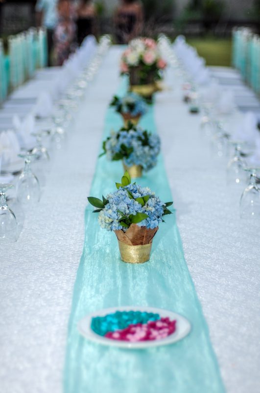 Table set at Balian wedding